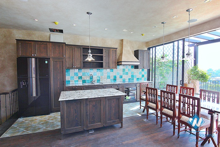 A Elegant and Modern 03 Bedrooms Duplex with lakeview for rent in Dang Thai Mai st, Tay Ho area.